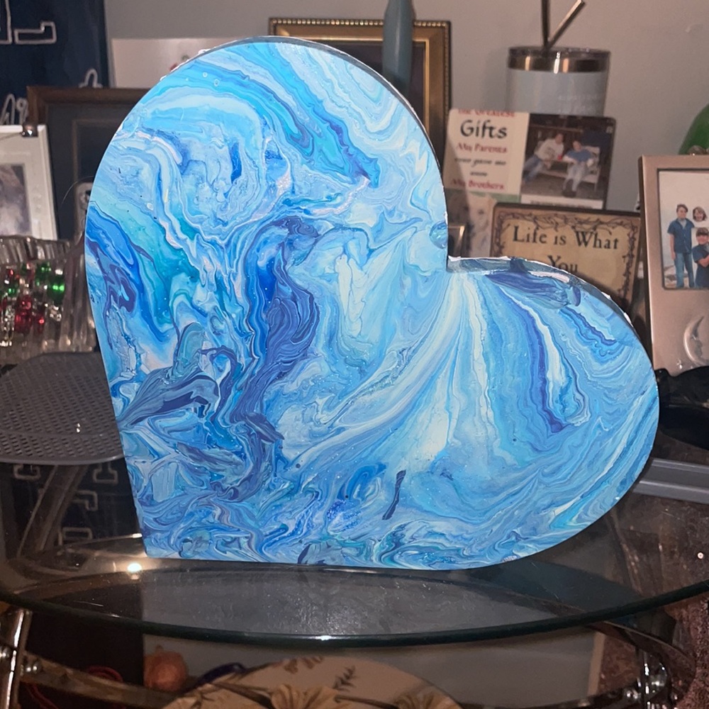 Abstract blue heart- home made - Picture 3 of 3